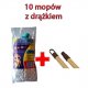 Tisztító készletek - 10 maxi mop + 10 fa rúd készlet 130cm - 