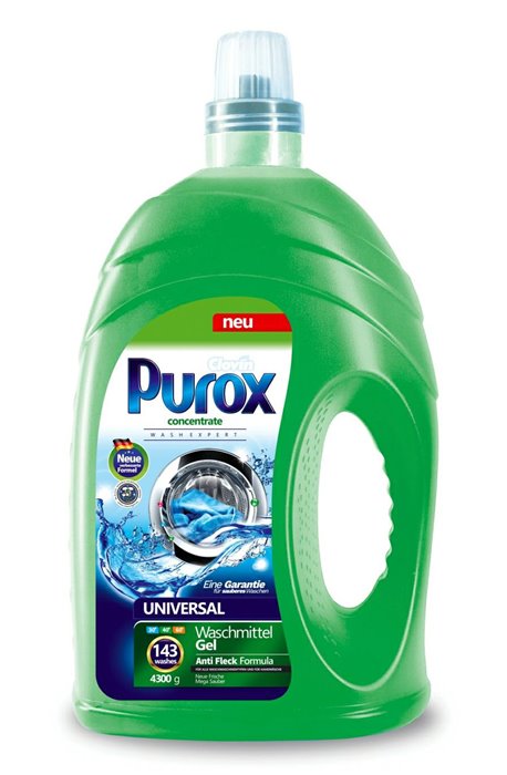 Gélek, folyadékok mosáshoz és öblítéshez - Purox mosófolyadék 4,3l Universal Clovin - 